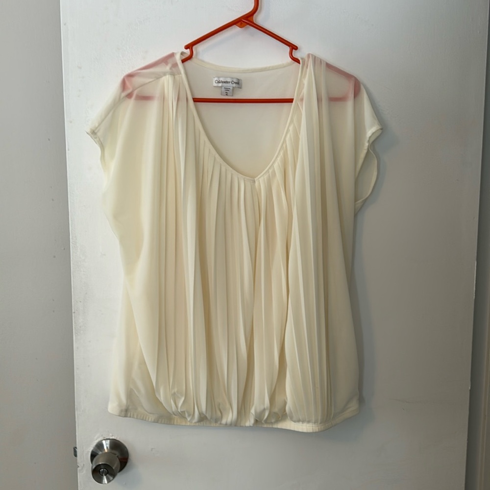 Coldwater Creek sheer blouse with built in tank top size XL